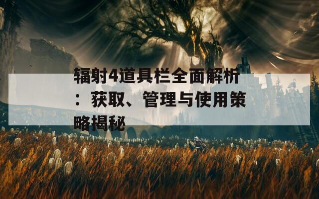 辐射4道具栏全面解析：获取、管理与使用策略揭秘