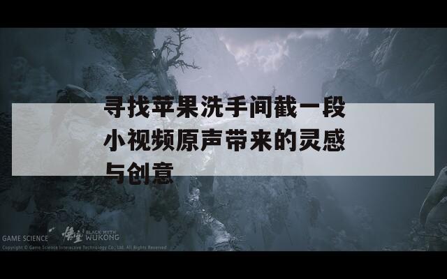 寻找苹果洗手间截一段小视频原声带来的灵感与创意
