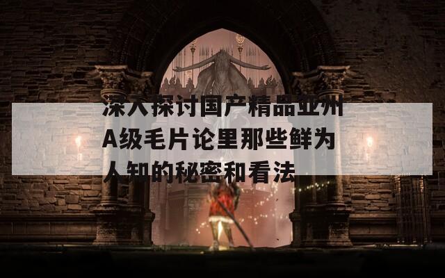 深入探讨国产精品亚州A级毛片论里那些鲜为人知的秘密和看法