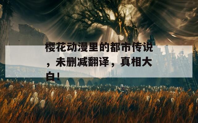 樱花动漫里的都市传说，未删减翻译，真相大白！