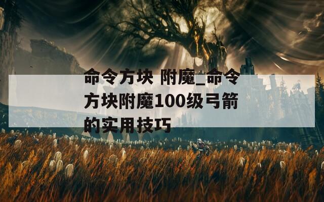 命令方块 附魔_命令方块附魔100级弓箭的实用技巧