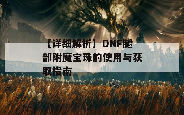 【详细解析】DNF腿部附魔宝珠的使用与获取指南
