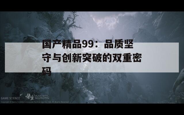 国产精品99：品质坚守与创新突破的双重密码